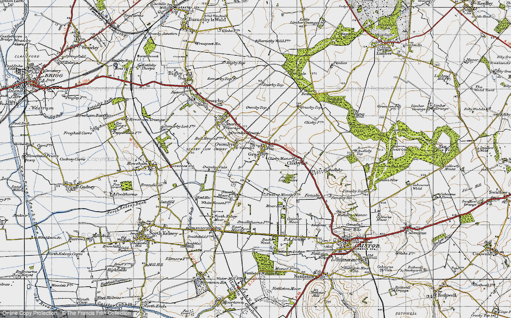 Old Map of Historic Map covering Audleby Low Covert in 1947