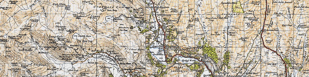 Old map of Grasmere in 1947