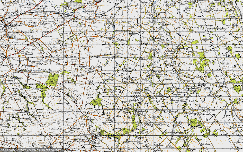 Old Map of Historic Map covering Ling Side in 1947