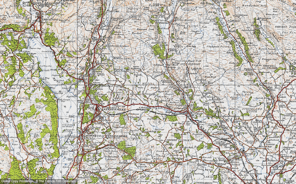 Old Map of Historic Map covering Browfoot in 1947
