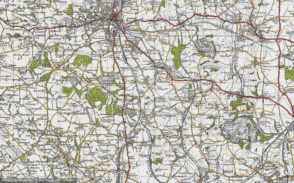 Old Map of Grassmoor, 1947 in 1947