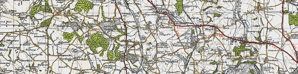Old map of Grassmoor in 1947