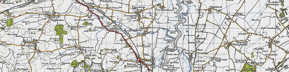 Old map of Grassthorpe in 1947