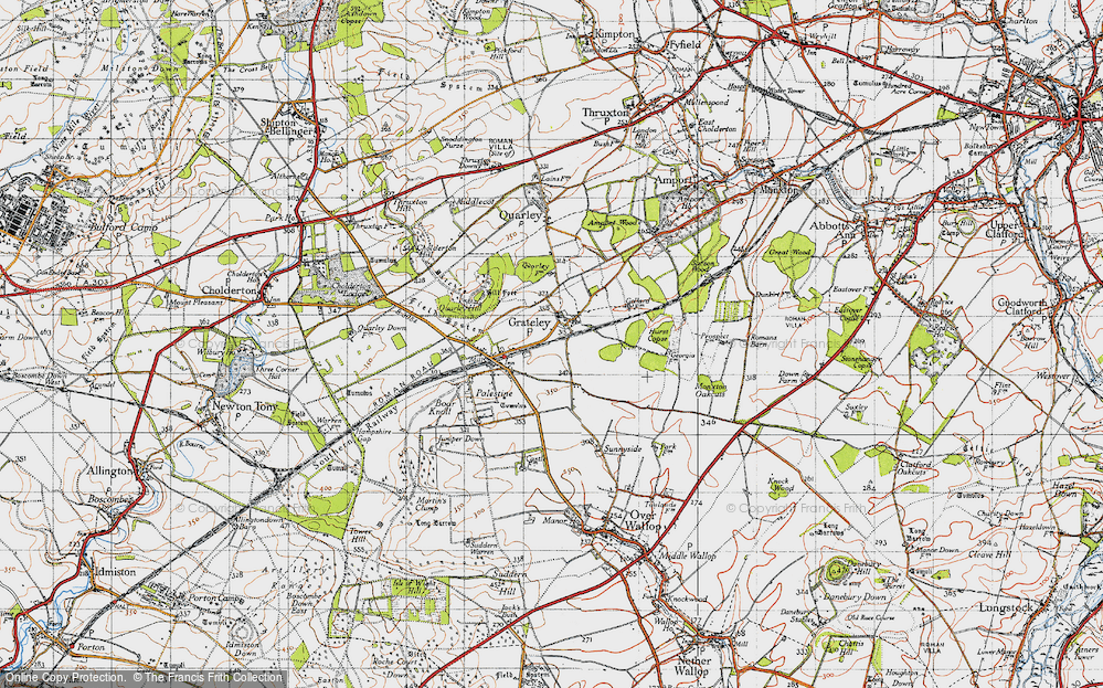 Old Map of Grateley, 1940 in 1940