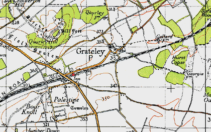 Old map of Grateley in 1940