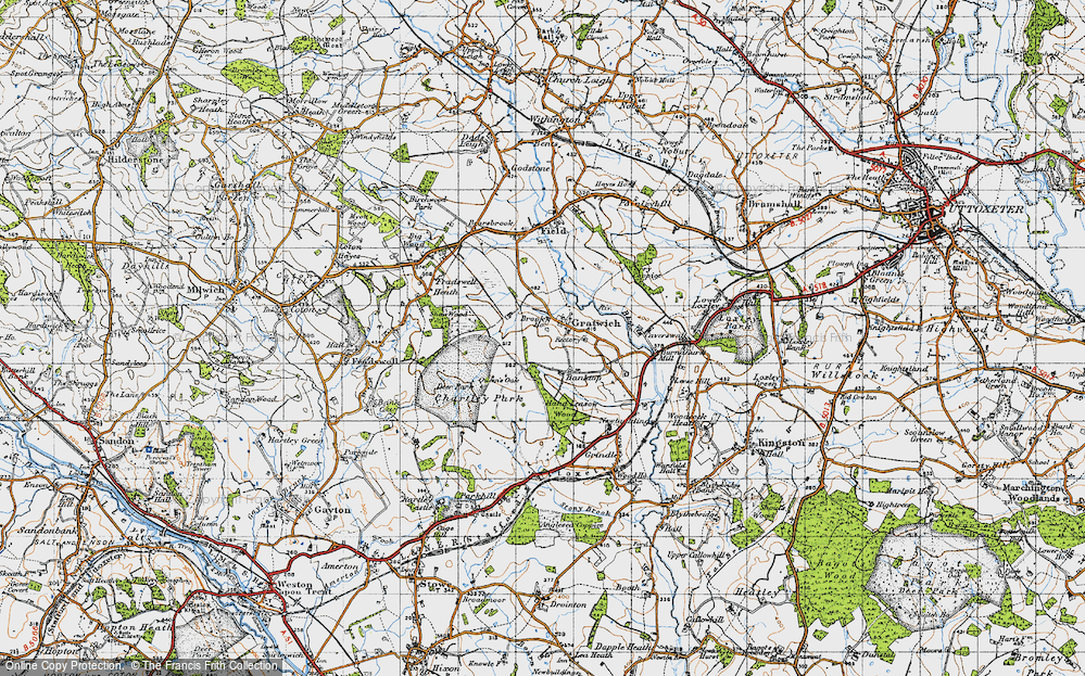 Old Map of Gratwich, 1946 in 1946