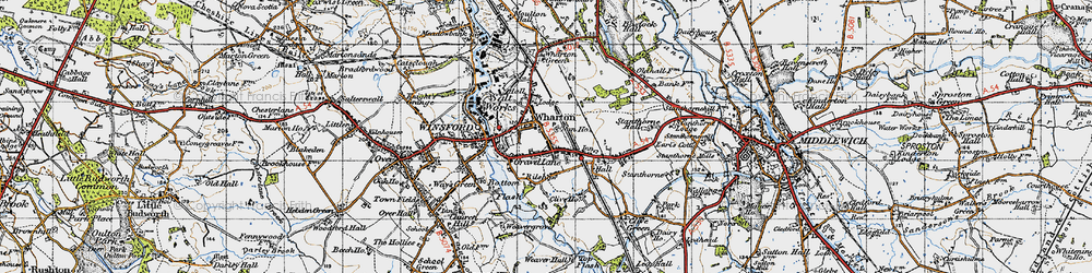 Old map of Gravel in 1947