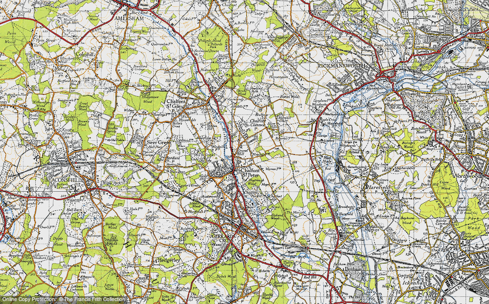 Old Map of Gravel Hill, 1945 in 1945