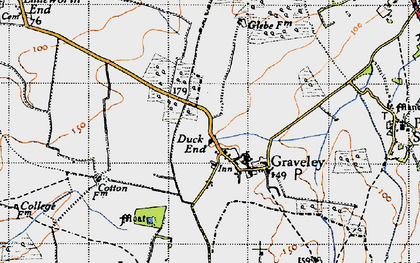 Old map of Graveley in 1946