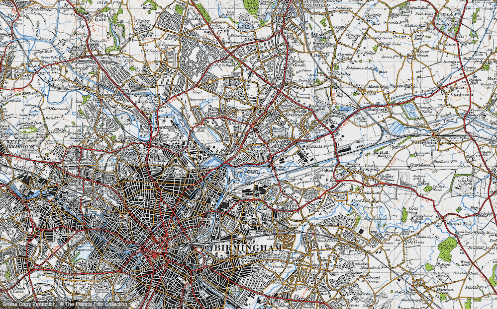 Old Map of Gravelly Hill, 1946 in 1946