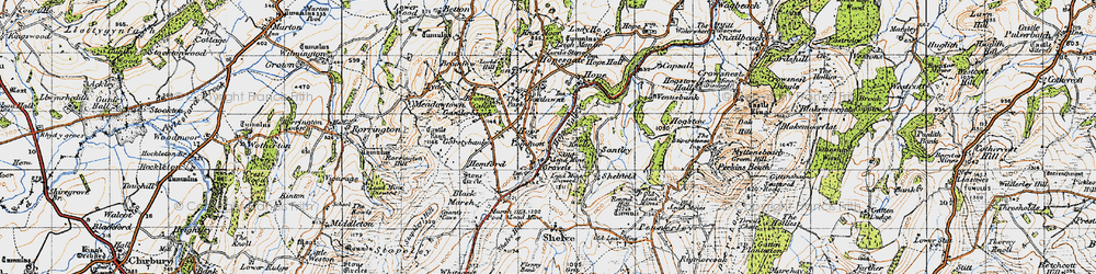 Old map of Gravels in 1947