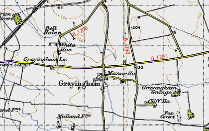 Old map of Grayingham in 1947