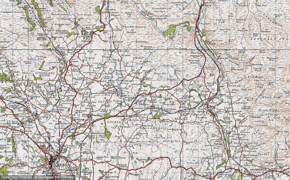 Old Map of Historic Map covering Whinfell Beacon in 1947