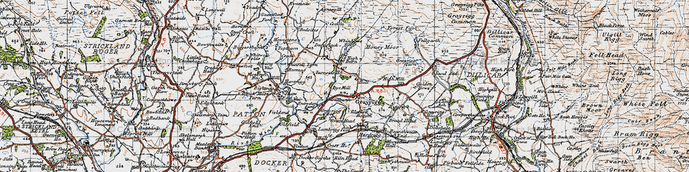 Old map of Whinhowe Gill in 1947