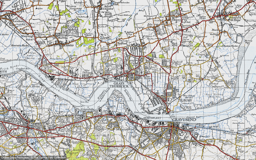 Old Map of Grays, 1946 in 1946