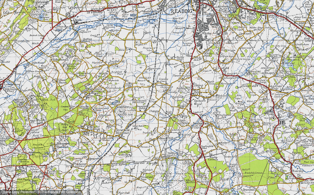 Old Map of Grazeley, 1940 in 1940