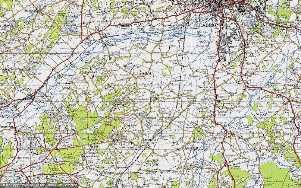 Old Map of Historic Map covering Highwoods in 1945