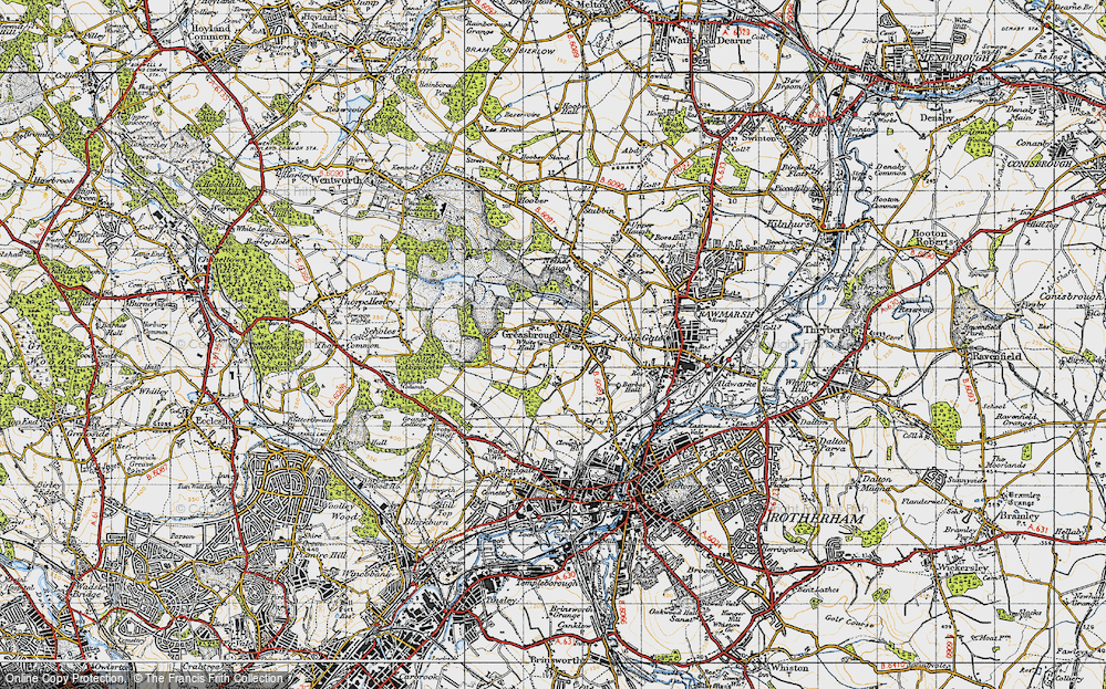 Old Map of Greasbrough, 1947 in 1947