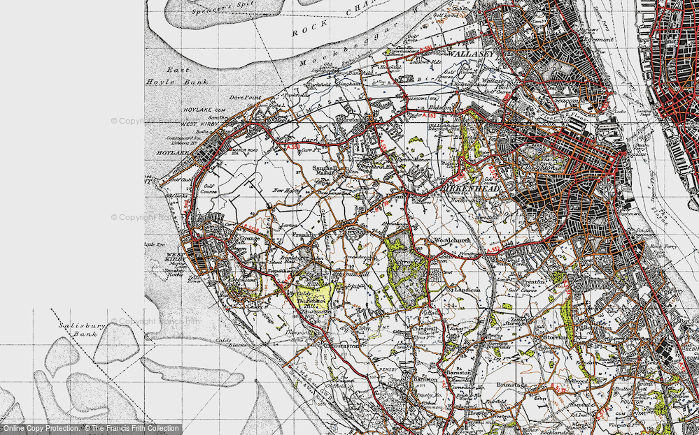 Old Map of Greasby, 1947 in 1947