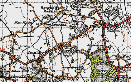 Old map of Arrowe Brook in 1947