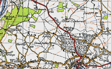 Old map of Great Ashley in 1946