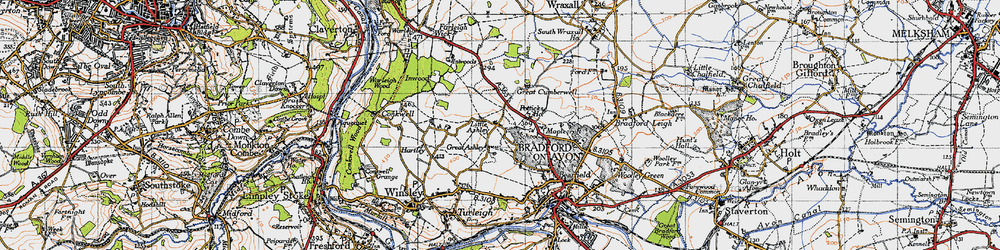 Old map of Great Ashley in 1946