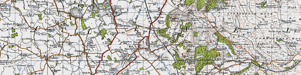Old map of Great Ayton in 1947