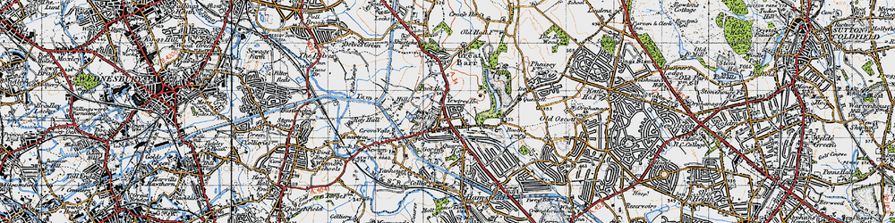 Old map of Great Barr in 1946