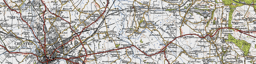 Old map of Great Barrow in 1947