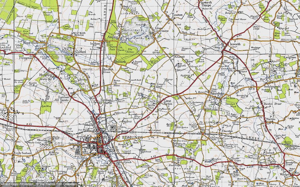 Old Map of Great Barton, 1946 in 1946