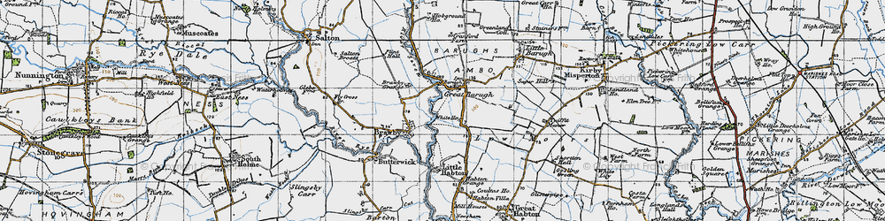 Old map of Great Barugh in 1947