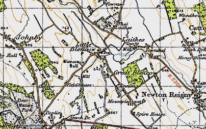 Old map of Great Blencow in 1947
