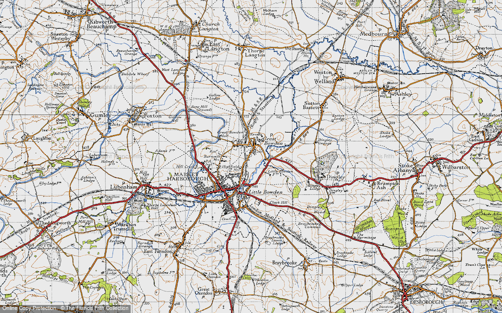 Old Map of Great Bowden, 1946 in 1946