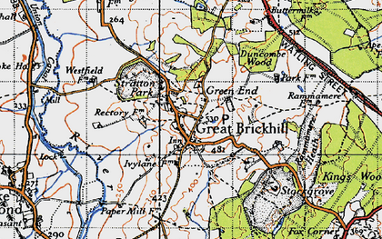 Old map of Great Brickhill in 1946