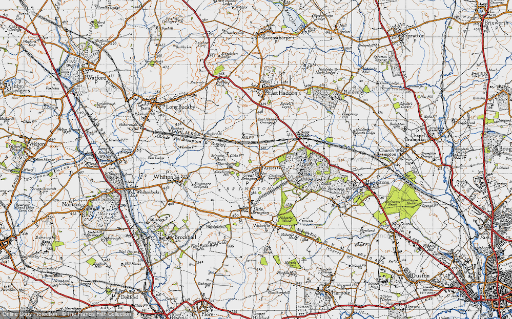 Historic Ordnance Survey Map of Great Brington, 1946