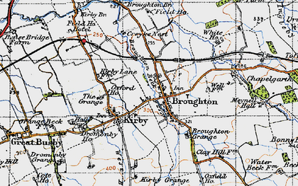 Old map of Broughton Br in 1947