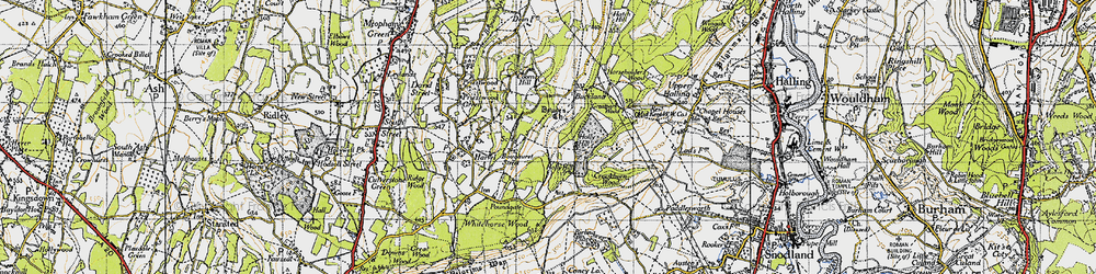 Old map of Great Buckland in 1946