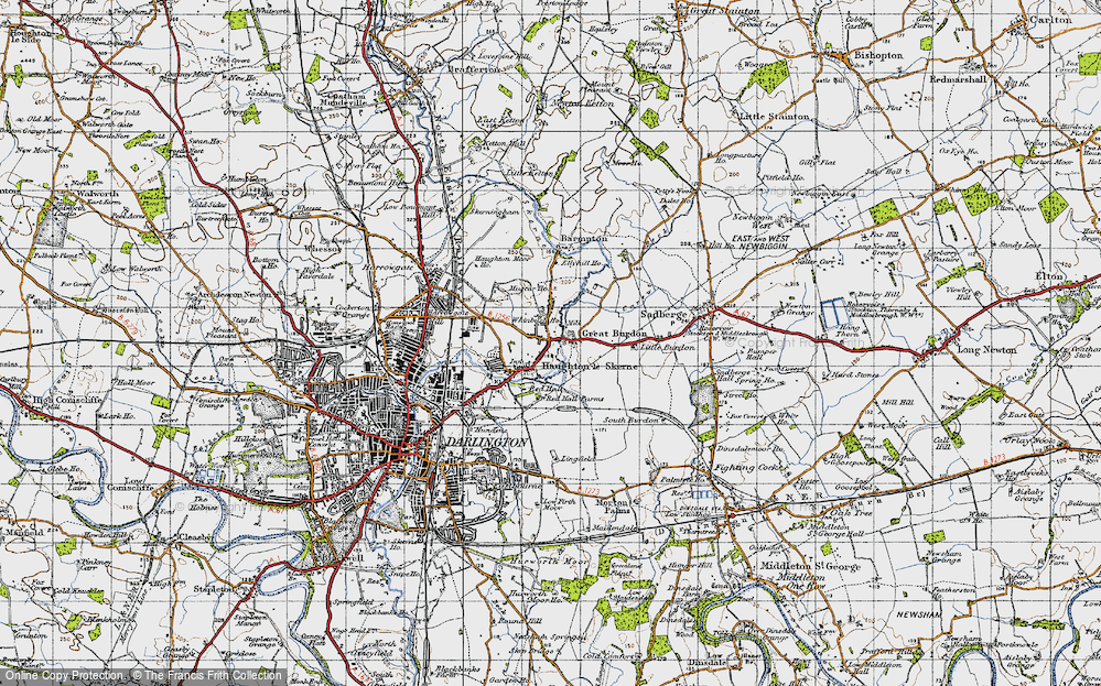 Old Map of Great Burdon, 1947 in 1947