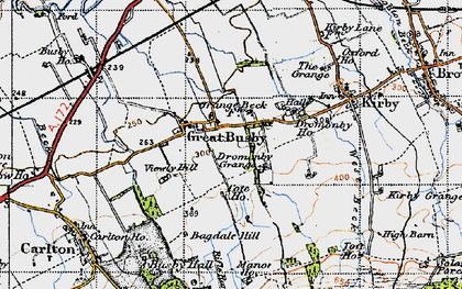 Old map of Great Busby in 1947