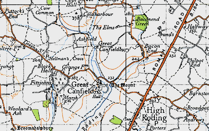 Old map of Great Canfield in 1946