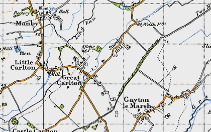 Old map of Great Carlton in 1946
