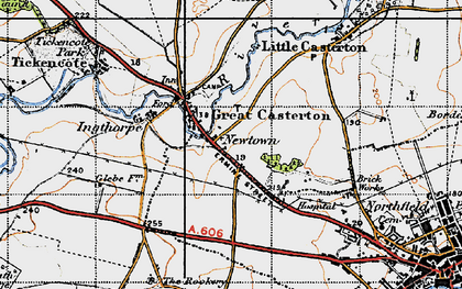 Old map of Great Casterton in 1946