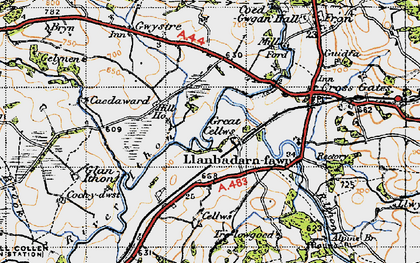 Old map of Great Cellws in 1947