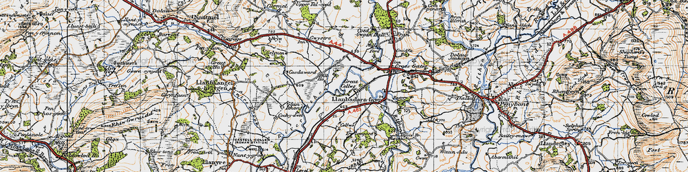 Old map of Great Cellws in 1947