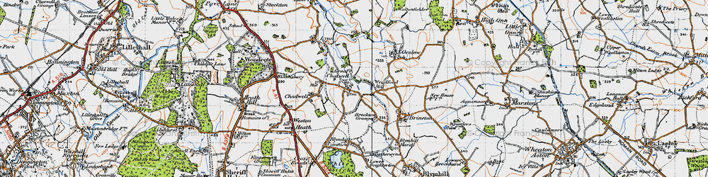 Old map of Great Chatwell in 1946