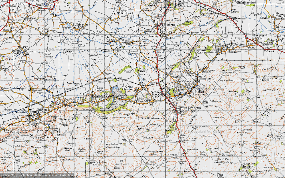 Old Map of Great Cheverell, 1940 in 1940