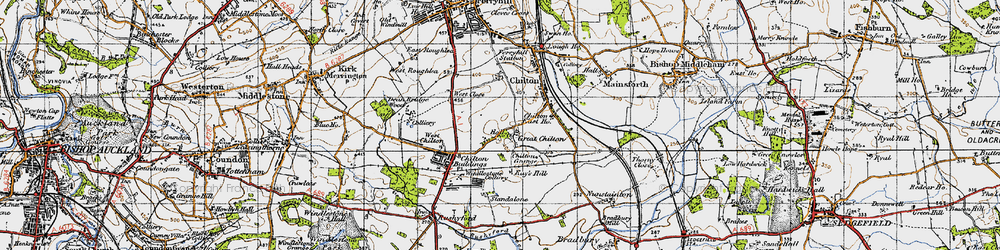 Old map of Great Chilton in 1947