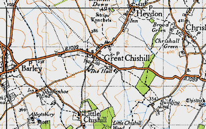 Old map of Great Chishill in 1946