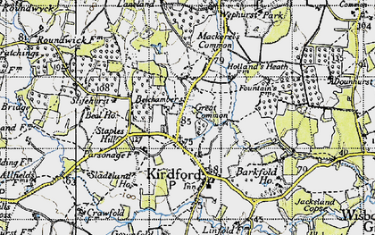 Old map of Great Common in 1940