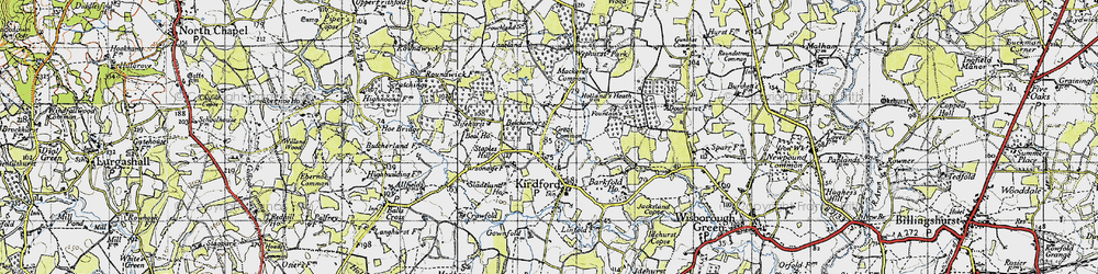 Old map of Great Common in 1940